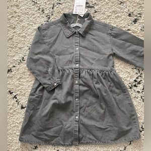 Zara Girls Grey Denim Dress 4-5 NWT